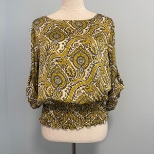 Michael Kors‎ Women’s 3/4 Sleeve Elastic Hem Blouse Size S